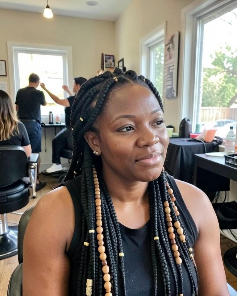 Fulani braids hairstyle from West Africa — Fulani people