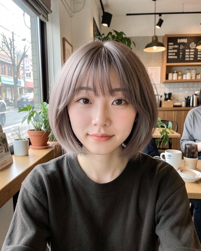 Korean hush cut hairstyle from Seoul, South Korea